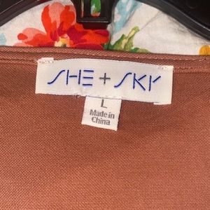 She and sky bodysuit large rust color scoop neck long sleeve  from martins